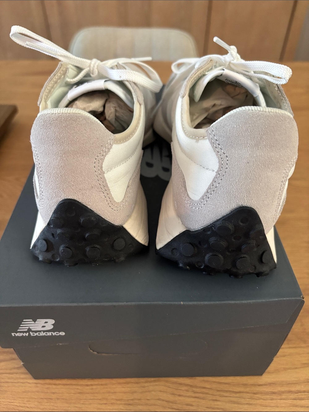 New Balance White, Light Gray & Black Low-Top Sneakers - Picture 4 of 7